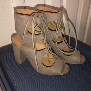 Peep Toe Pumps w/ Block Heel